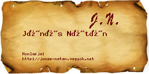 Jónás Nátán névjegykártya